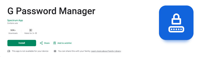 G Password Manager Android Playstore