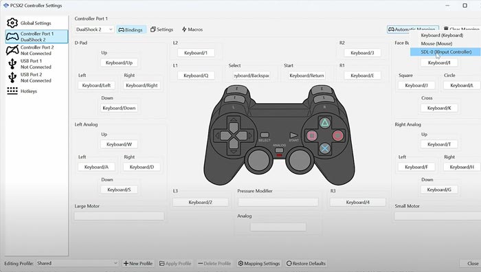 Cara mengatur controller di PCSX2